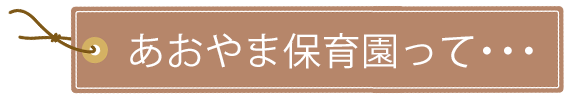 あおやま保育園って・・・